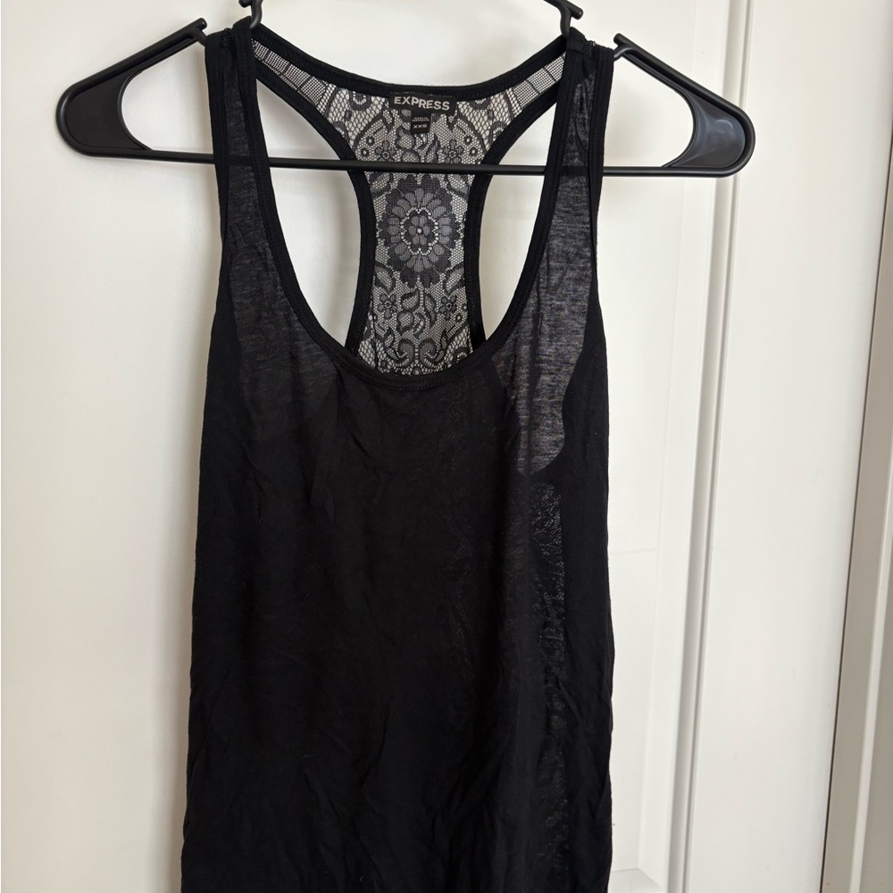 Express Black Sheer Lace Tank Top